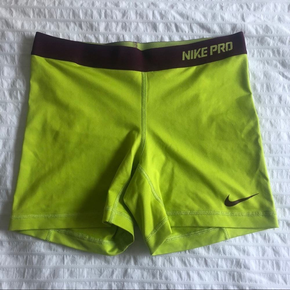 Nike Pro Neon Green Shorts Size Medium